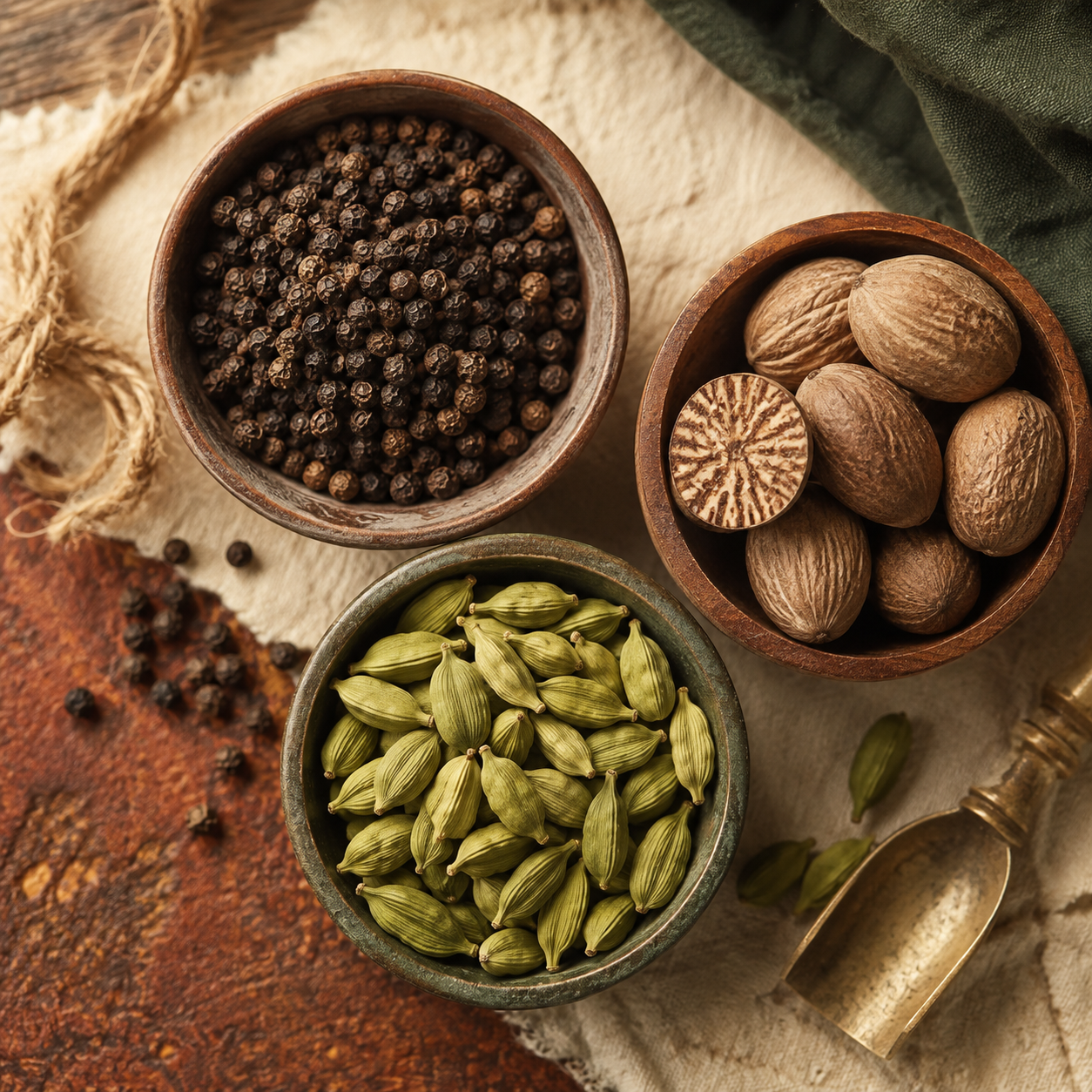 Pepper, Cardamom & Nutmeg